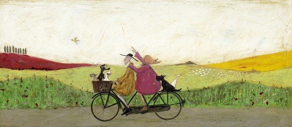 A Cacophony of Co-pilots by Sam Toft, Humour | Bicycle | Dog | Couple