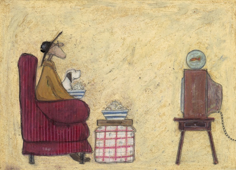 Saturday Night at the Movies by Sam Toft, Dog | Animals