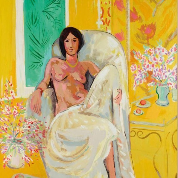 Yellow Odalisque by John Myatt, Nude