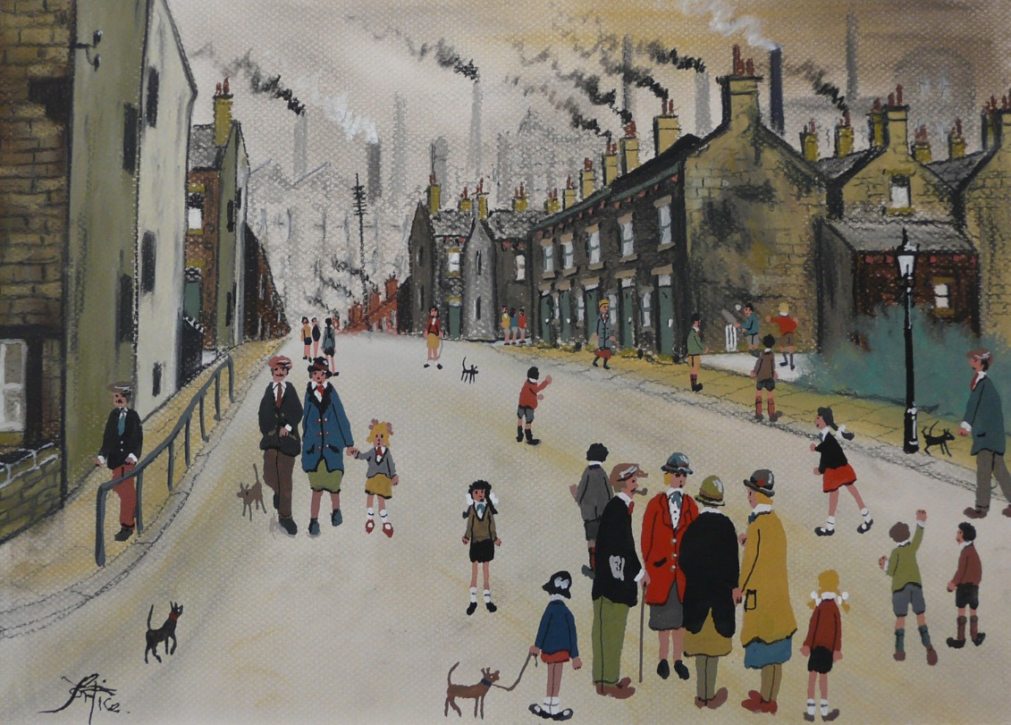 Street Scene by Allen Tortice, Children | Family | Industrial | Northern | Nostalgic | Rare | Customer Sale