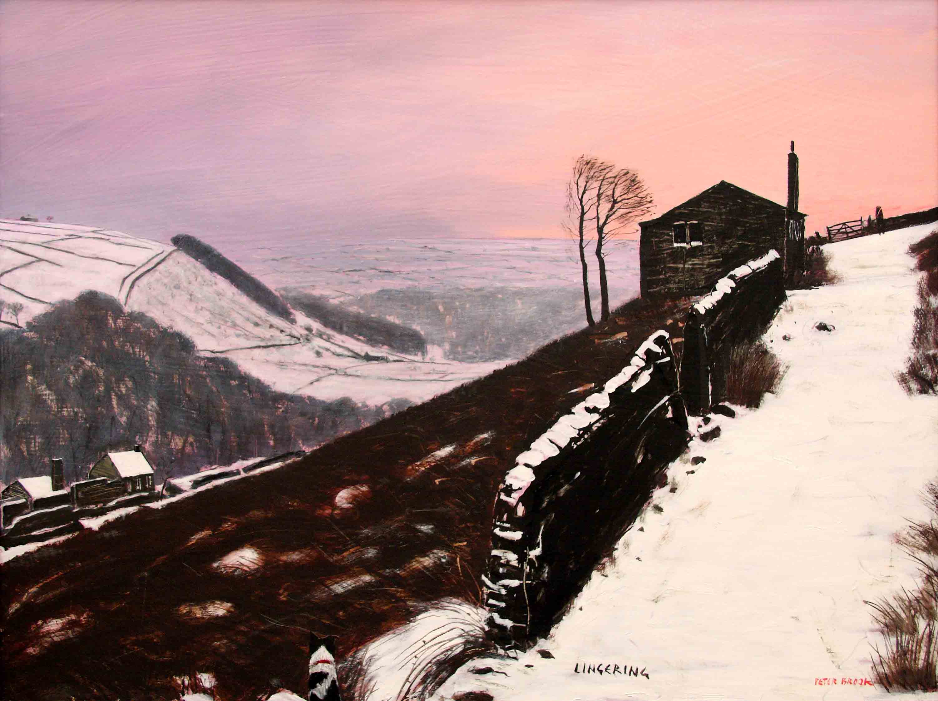 Lingering by Peter Brook, Figurative | Naive | Northern | Nostalgic | Snow