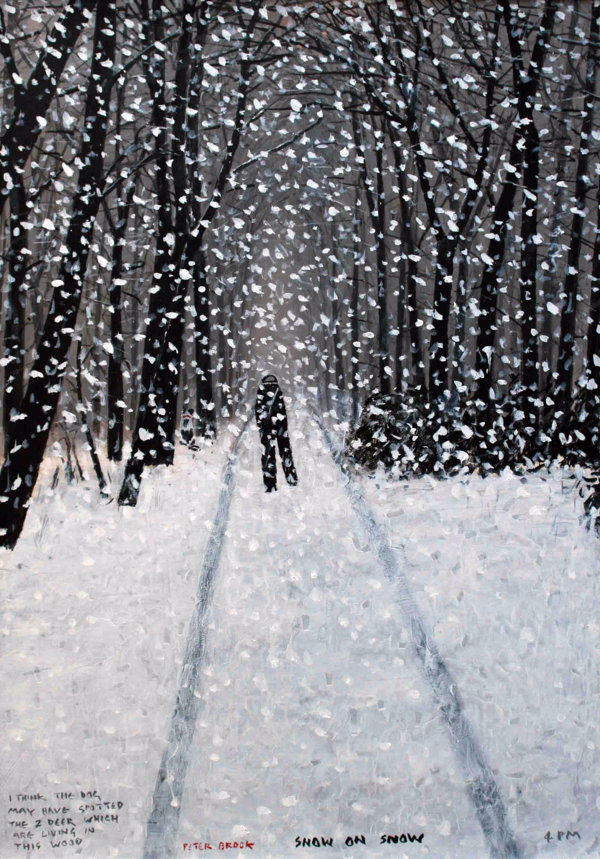 Snow On Snow by Peter Brook, Figurative | Snow | Naive | Northern | Nostalgic