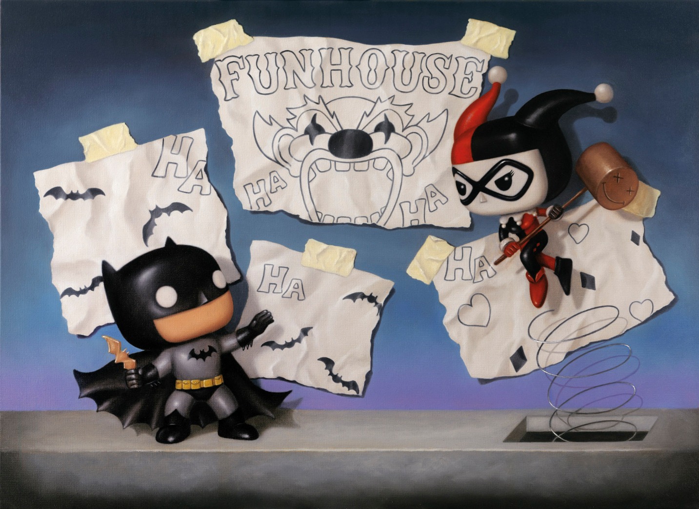 Fun House by Nigel Humphries, Comic | Film | Nostalgic | Batman | Harley Quinn