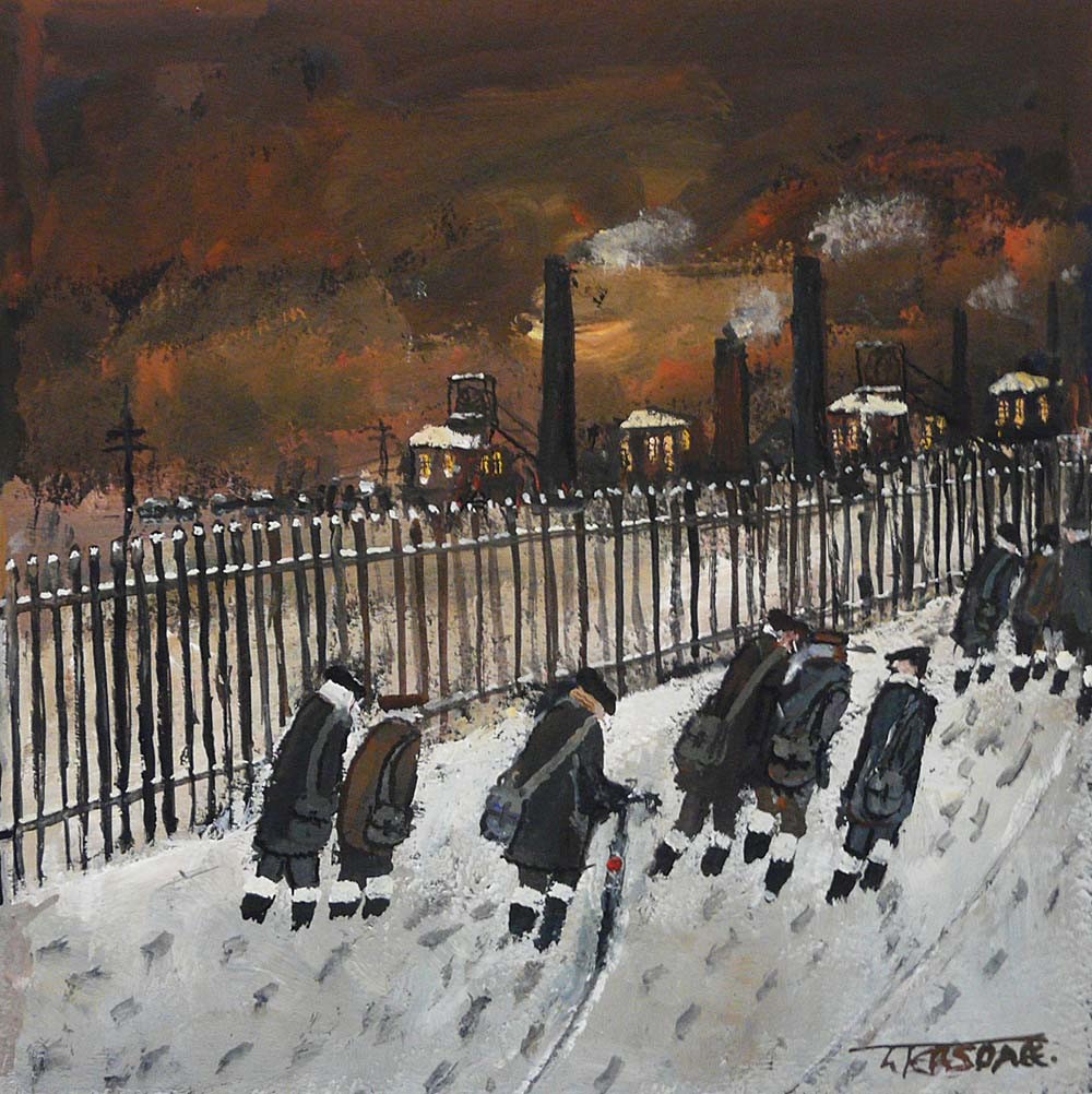 Footsteps by Malcolm Teasdale, Snow | Industrial | Landscape | Northern | Nostalgic | Figurative | Mining