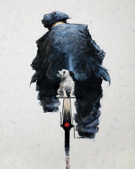 No Walkies for Me by Alexander Millar, Nostalgic | Dog | Bicycle | Gadgie | Rare
