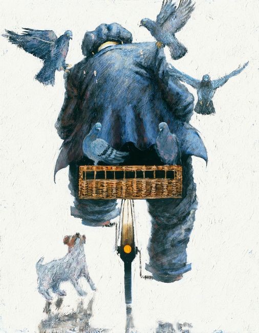 The Pigeon Fancier by Alexander Millar, Bird | Bicycle | Dog | Gadgie | Nostalgic | Northern | Rare