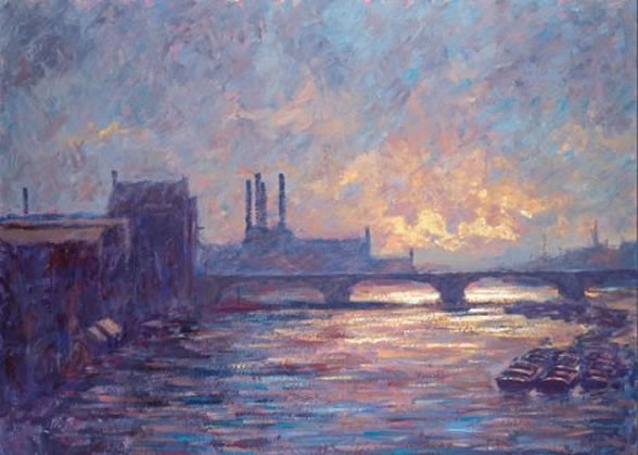 Battersea Sunset by Alexander Millar, Industrial | Sea | Water