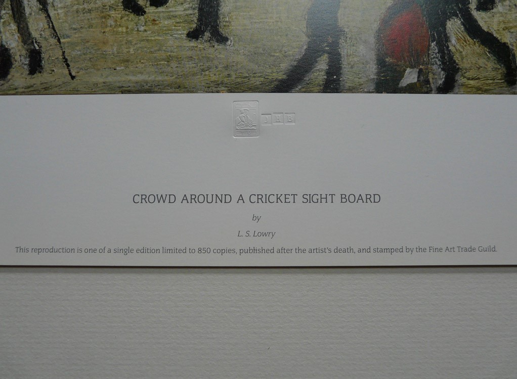Crowd around a Cricket Sight Board by LS Lowry, Northern | Nostalgic | Lowry