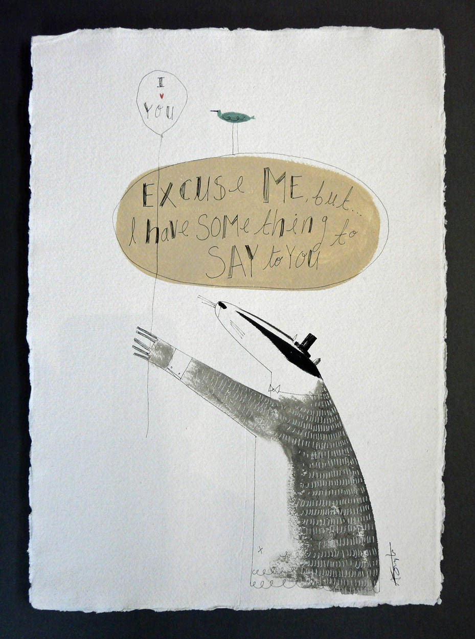 Excuse me, but.... by Angela Smyth, Illustrative | Bird | Love