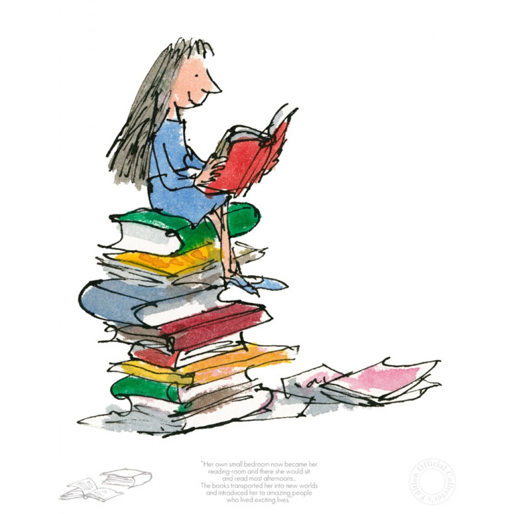 Matilda - Her Own Small Bedroom became Her Reading Room by Quentin Blake Matilda - Her Own Small Bedroom became Her Reading Room by Quentin Blake, Children | Family | Matilda | Rare