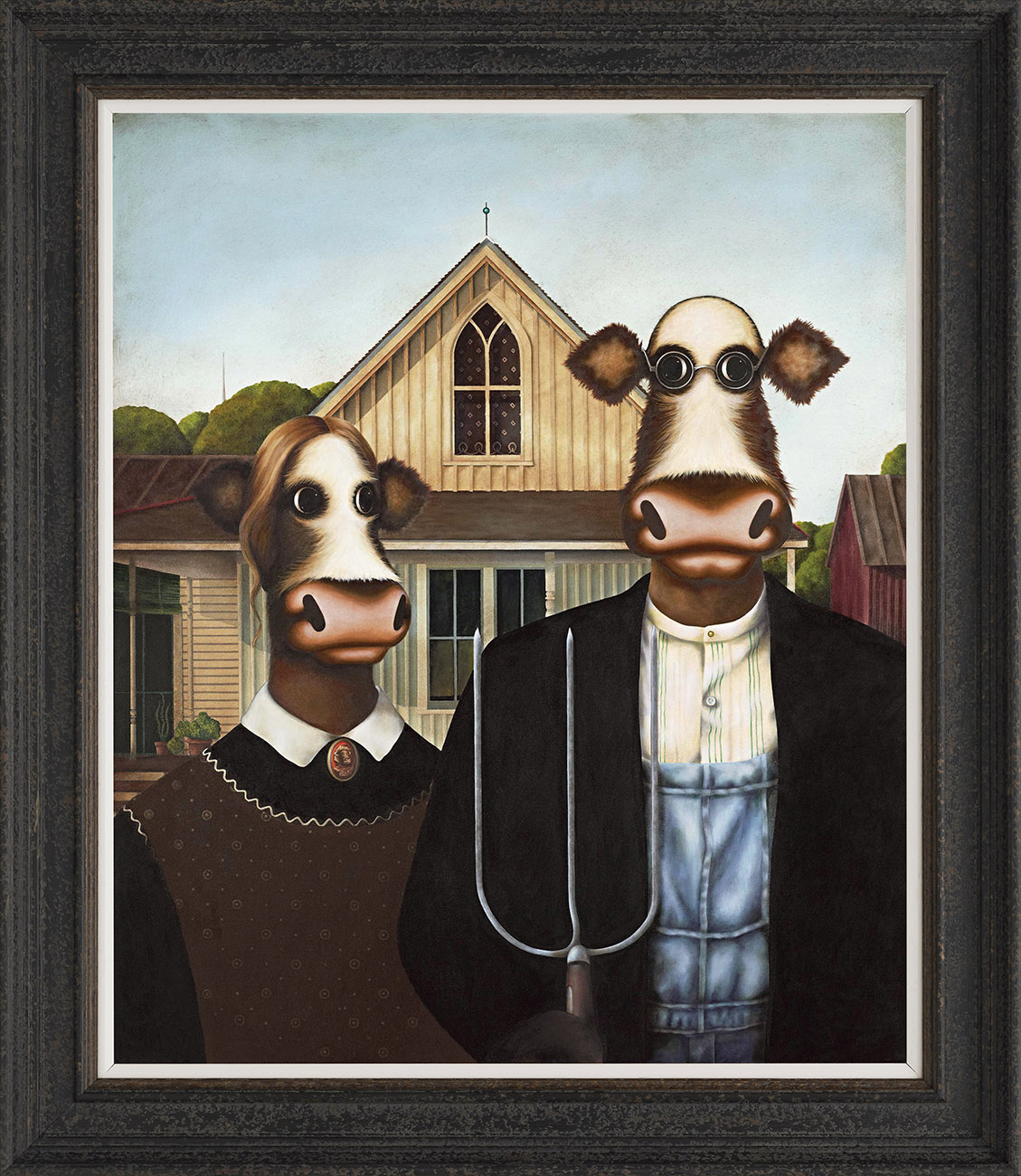 Amoorican Gothic by Caroline Shotton, Cow | Humour