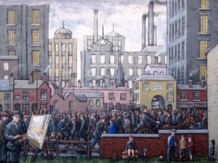 Lowry Painting coming from the Mill by James Milroy