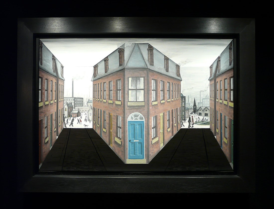 Street Scene Original by John D Wilson, Northern | Nostalgic | Lowry | Industrial | Landscape | 3D