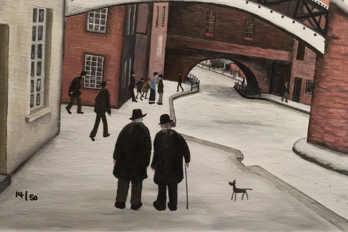 In his Footsteps by John D Wilson, Water | Nostalgic | Lowry | Industrial | Landscape