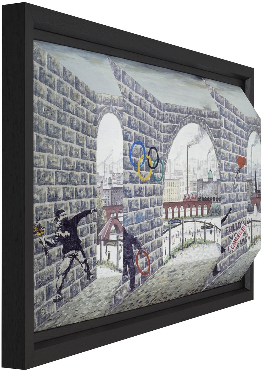 Lowry Meets Banksy by John D Wilson, 3D | Lowry | Industrial | Landscape | Train | Water