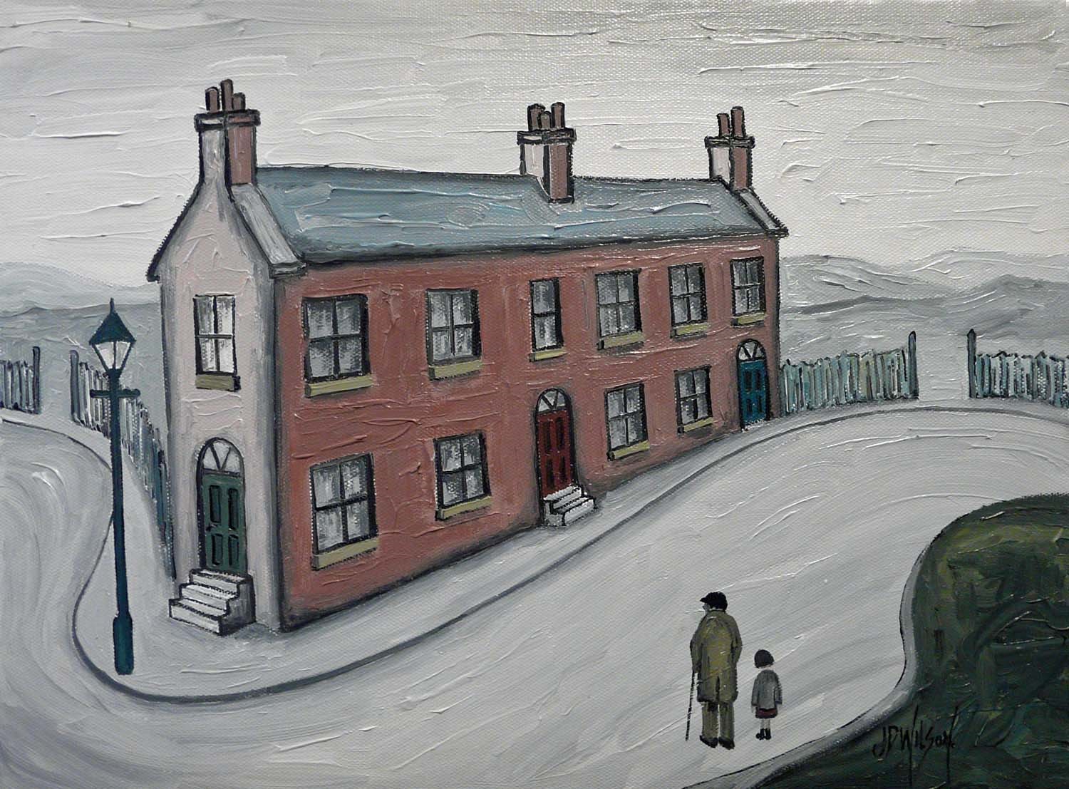 The Little Terrace by John D Wilson, Local | Lowry | Family | Northern | Nostalgic | Landscape