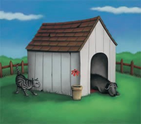 Here Comes Trouble by Paul Horton, Cat | Dog | Customer Sale | Flowers