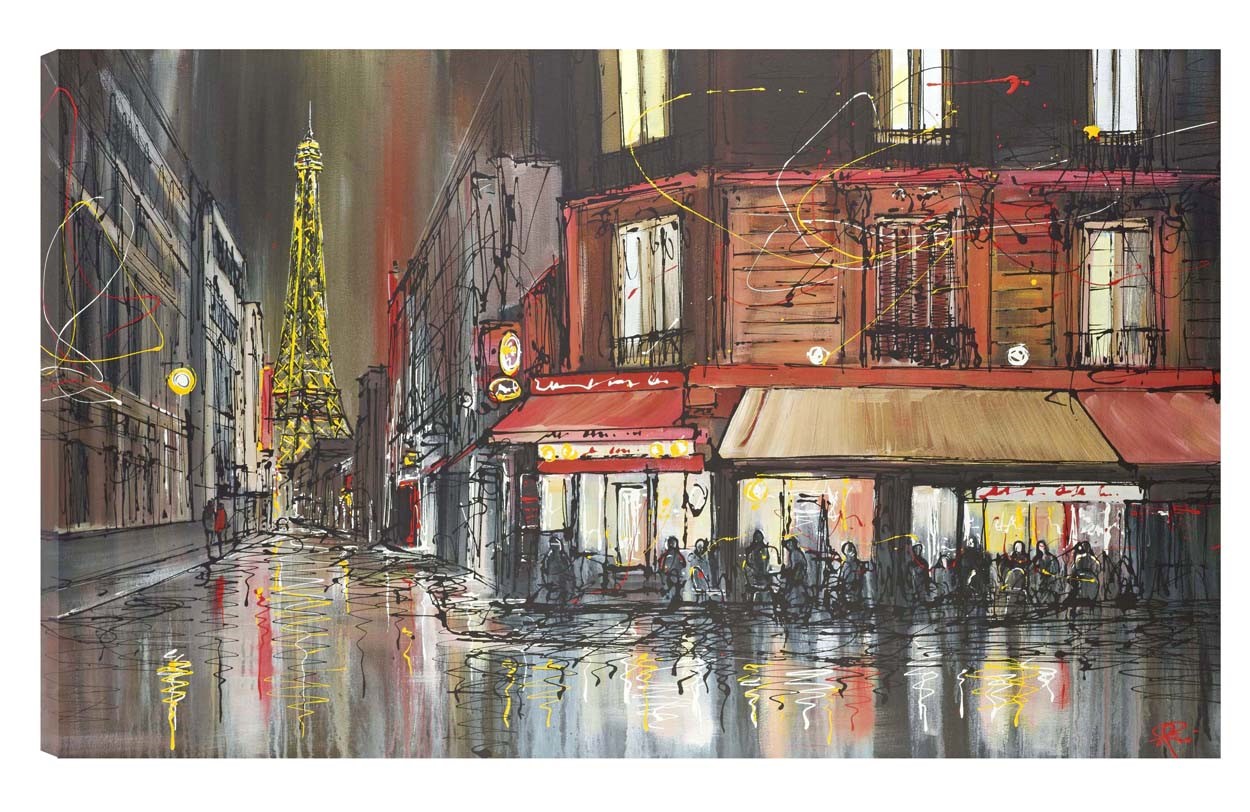 Paris After Dark by Paul Kenton, French | Landscape | Abstract