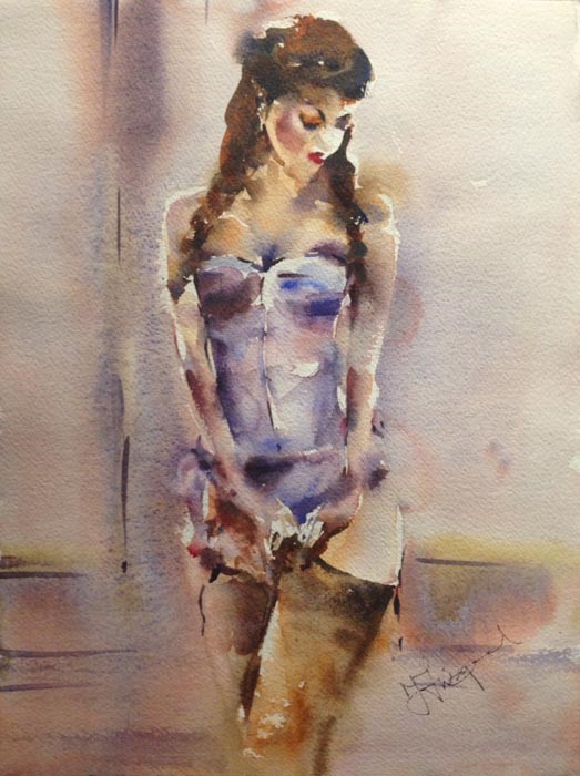 Stocking Tops by Trevor Lingard, Figurative | Love