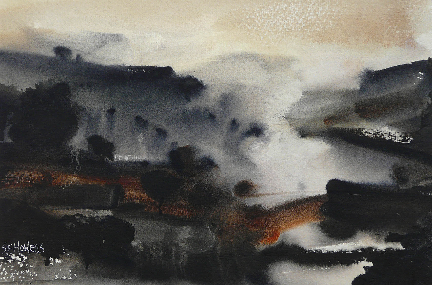 Mist over the Loch by Sue Howells, Water | Landscape