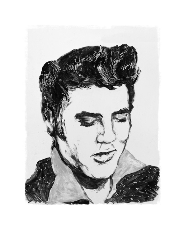 Elvis by Ronnie Wood, Music | Nostalgic | Portrait | Figurative