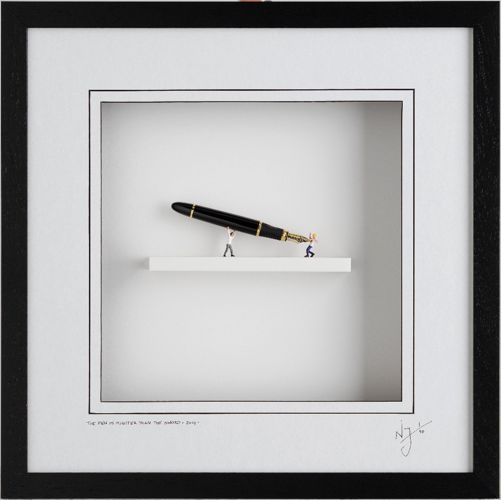 The Pen is Mightier than the Sword by Nic Joly The Pen is Mightier than the Sword by Nic Joly, Humour | Sculpture | 3D