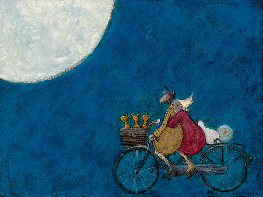 Moonlight Drive by Sam Toft Moonlight Drive by Sam Toft, Love | Couple | Romance | Bicycle | Dog