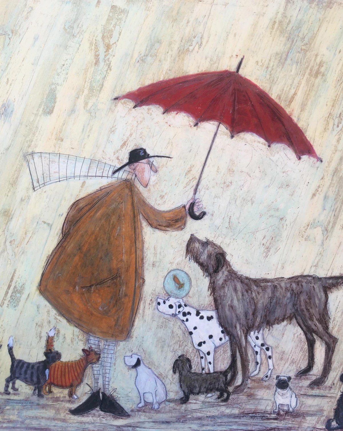 Cats and Dogs (Remarque) by Sam Toft, Cat | Dog | Water | Figurative | Animals