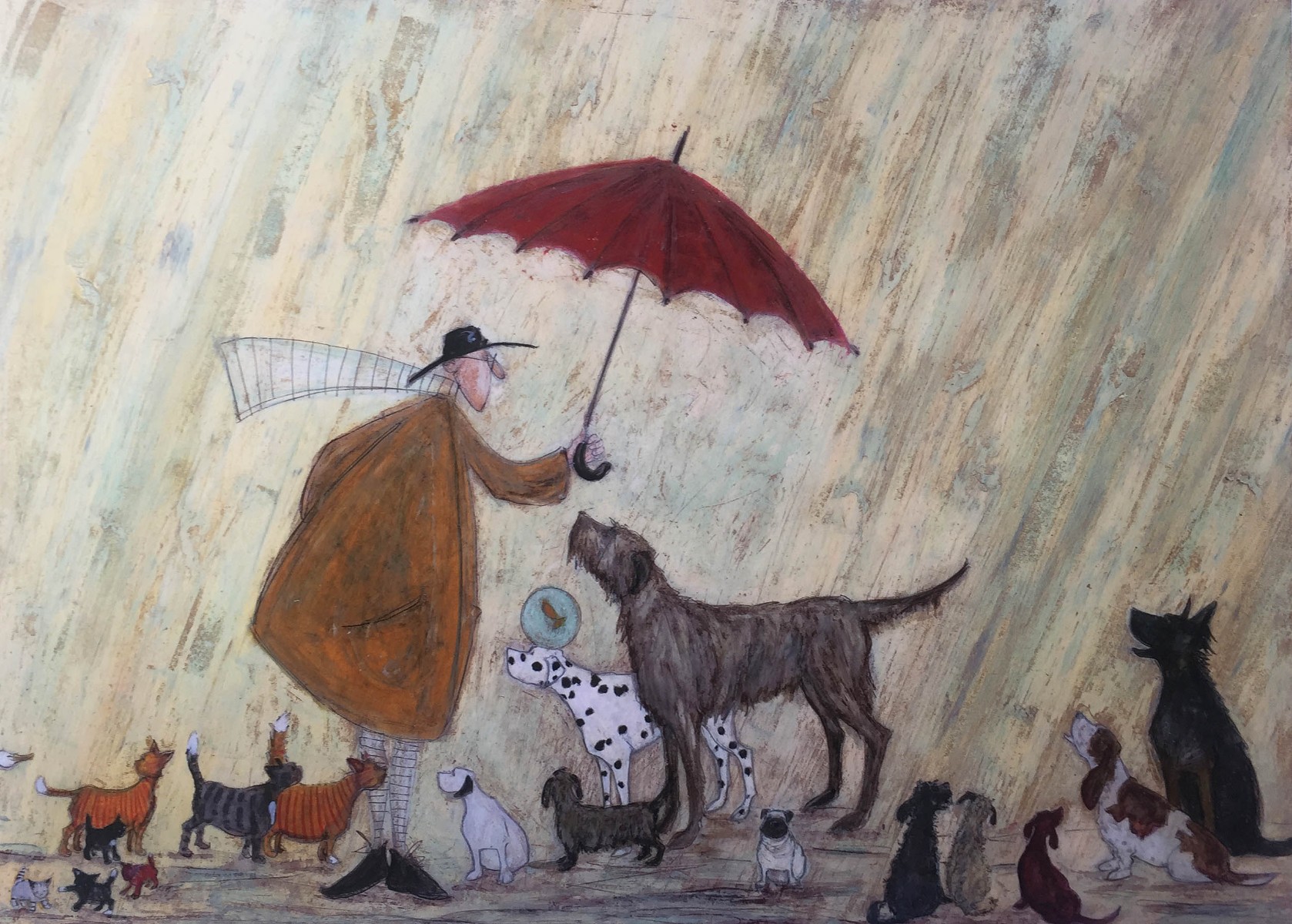 Cats and Dogs (Remarque) by Sam Toft Cats and Dogs (Remarque) by Sam Toft, Cat | Dog | Water | Figurative | Animals