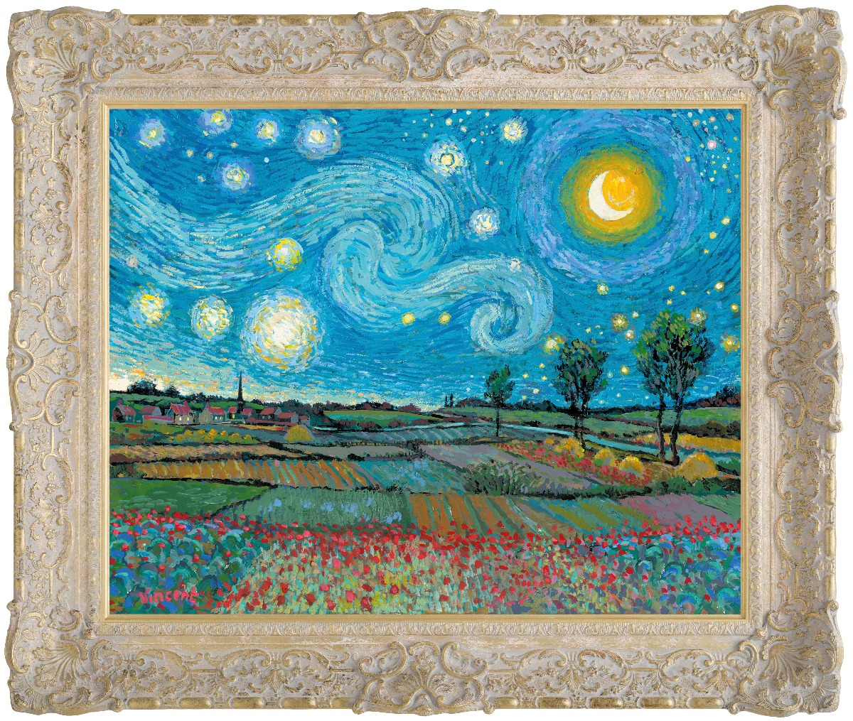 Starry Night with New Day Dawning by John Myatt