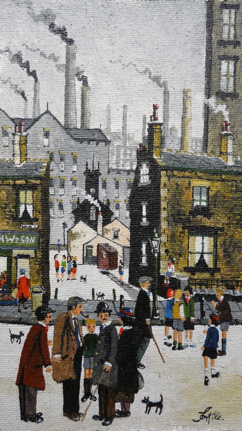 Street Scene by Allen Tortice, Northern | Lowry | Nostalgic | Children