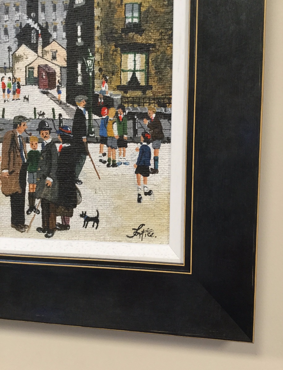 Street Scene by Allen Tortice, Northern | Lowry | Nostalgic | Children