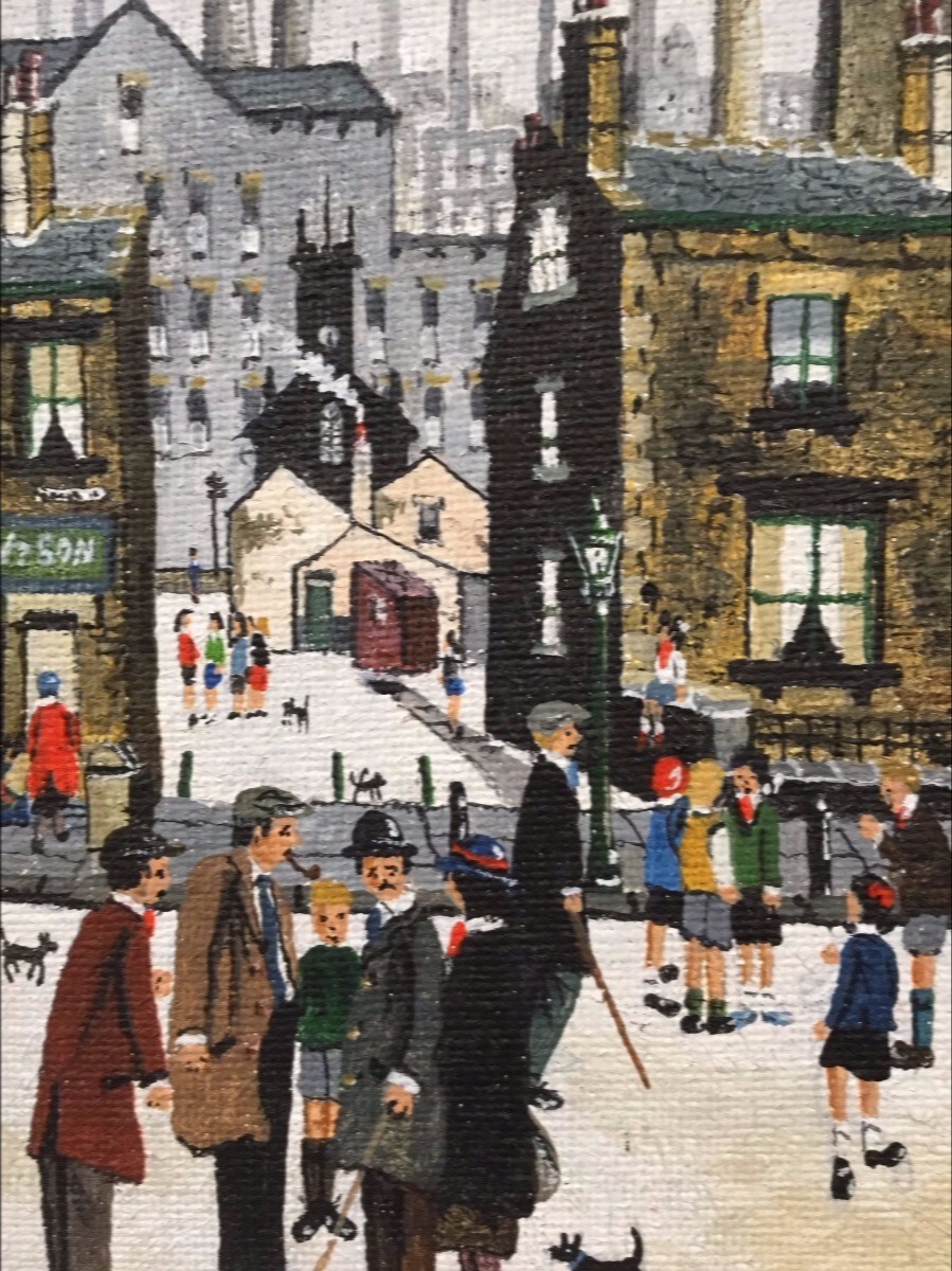 Street Scene by Allen Tortice, Northern | Lowry | Nostalgic | Children