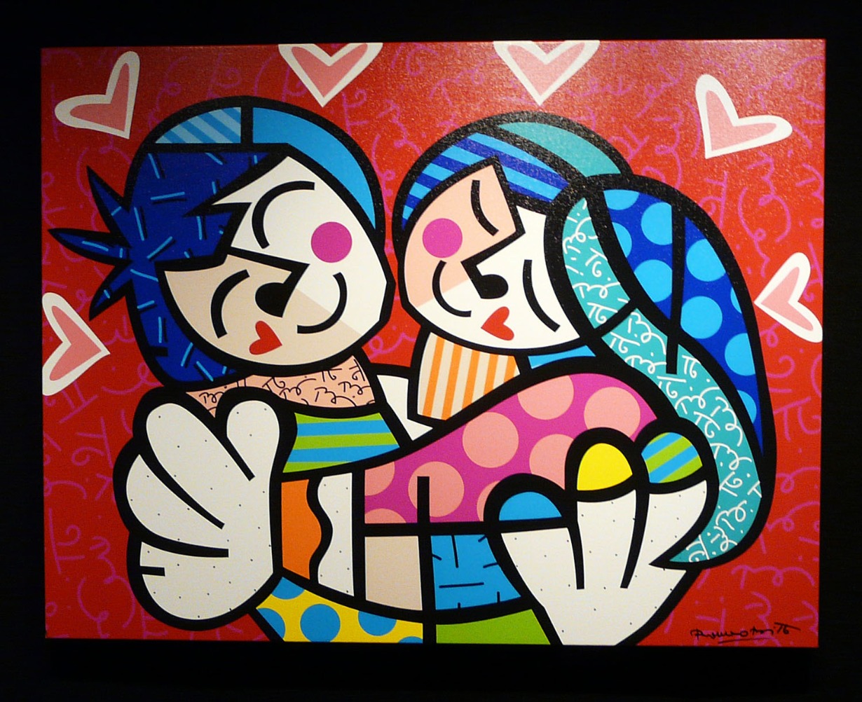 Love me Tender by Romero Britto, Love | Naive | Pop | Family | Couple | Romance