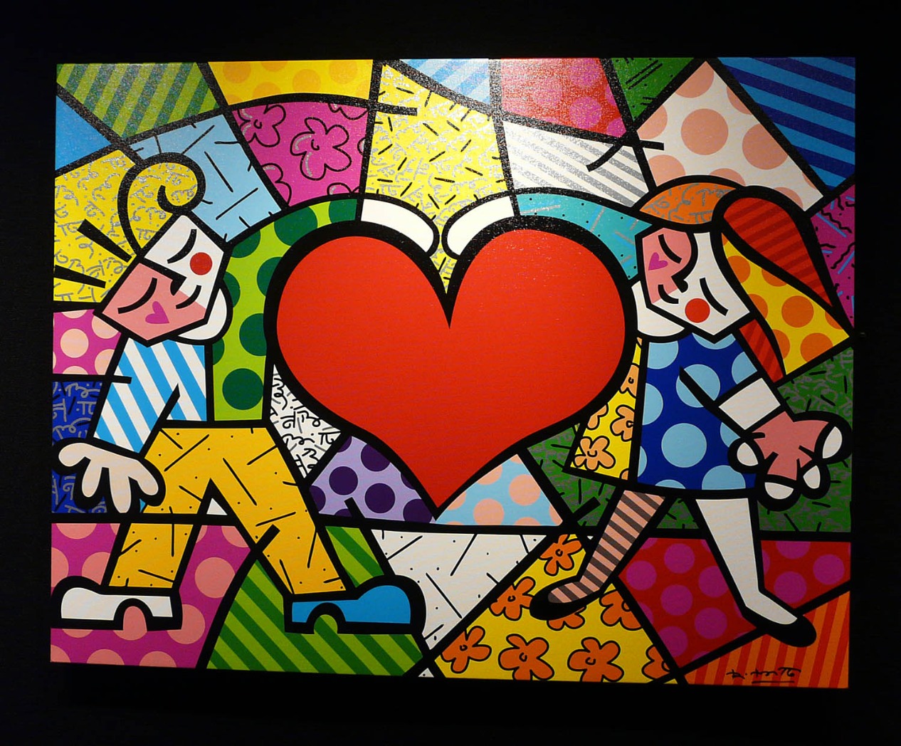 Big Heart by Romero Britto, Naive | Pop | Love | Family | Couple | Romance