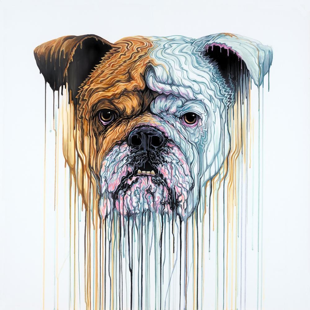 Churchill by Robert Oxley, Dog | Political | Animals | Abstract