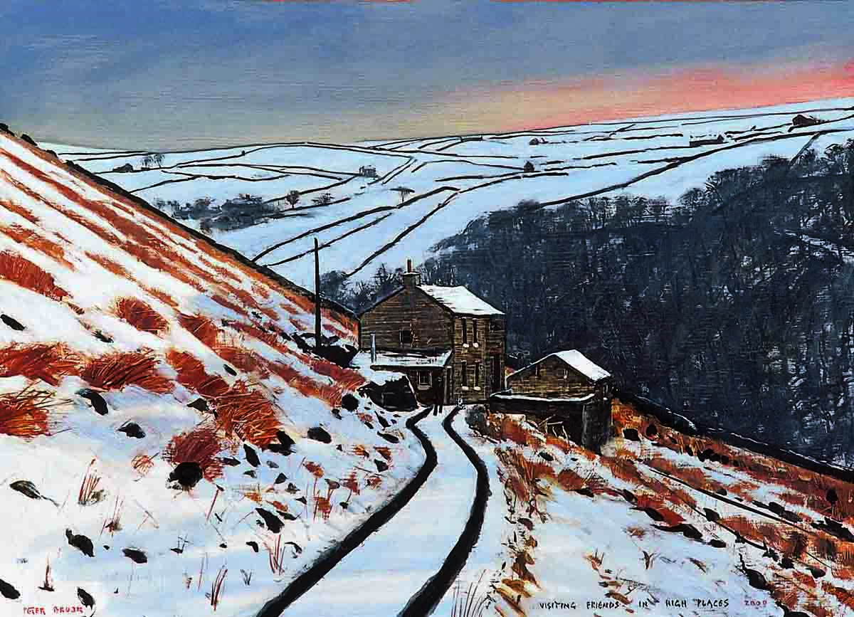 Visiting Friends In High Places by Peter Brook, Figurative | Naive | Northern | Nostalgic | Snow