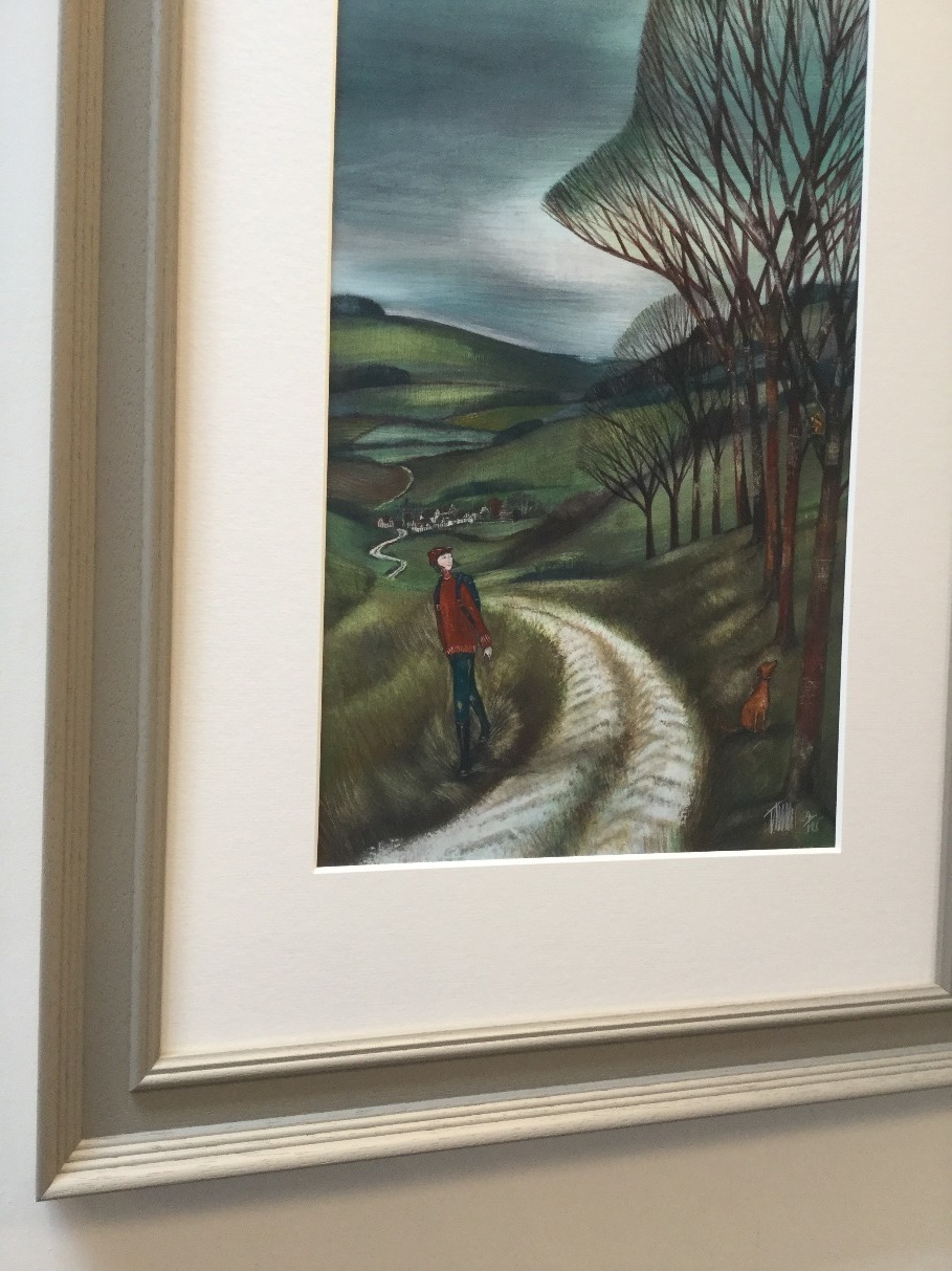 Woodland Walk by Joe Ramm, Landscape | Figurative | Dog | Local