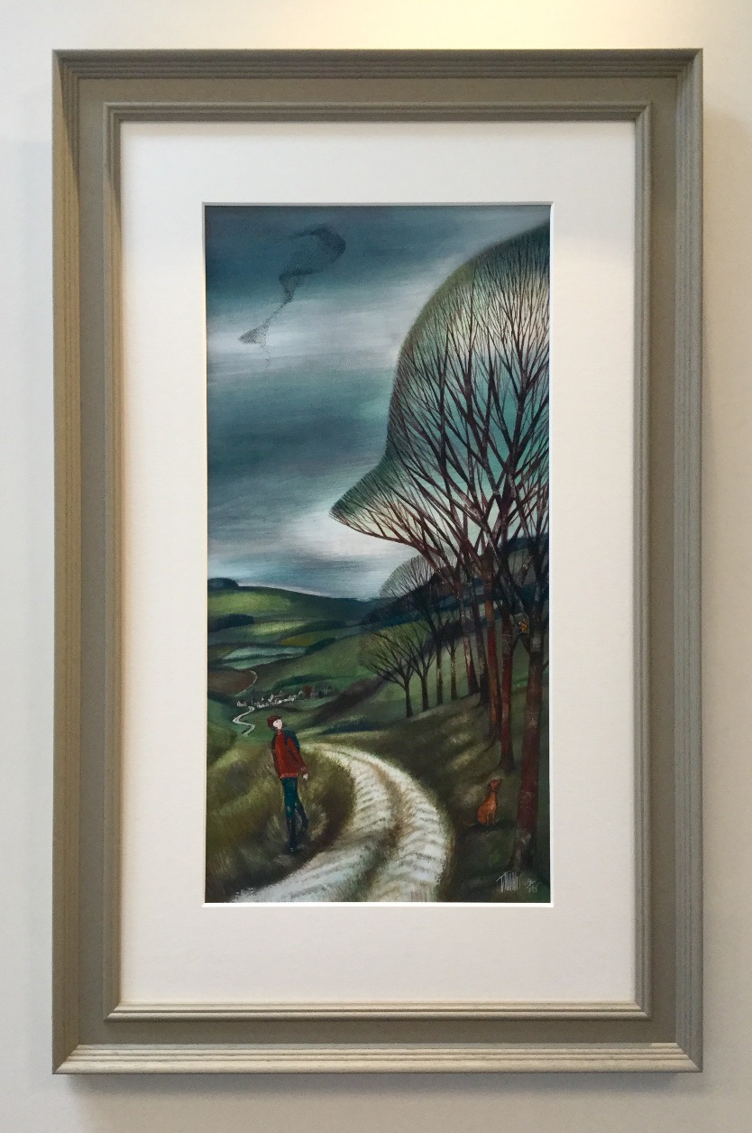 Woodland Walk by Joe Ramm, Landscape | Figurative | Dog | Local