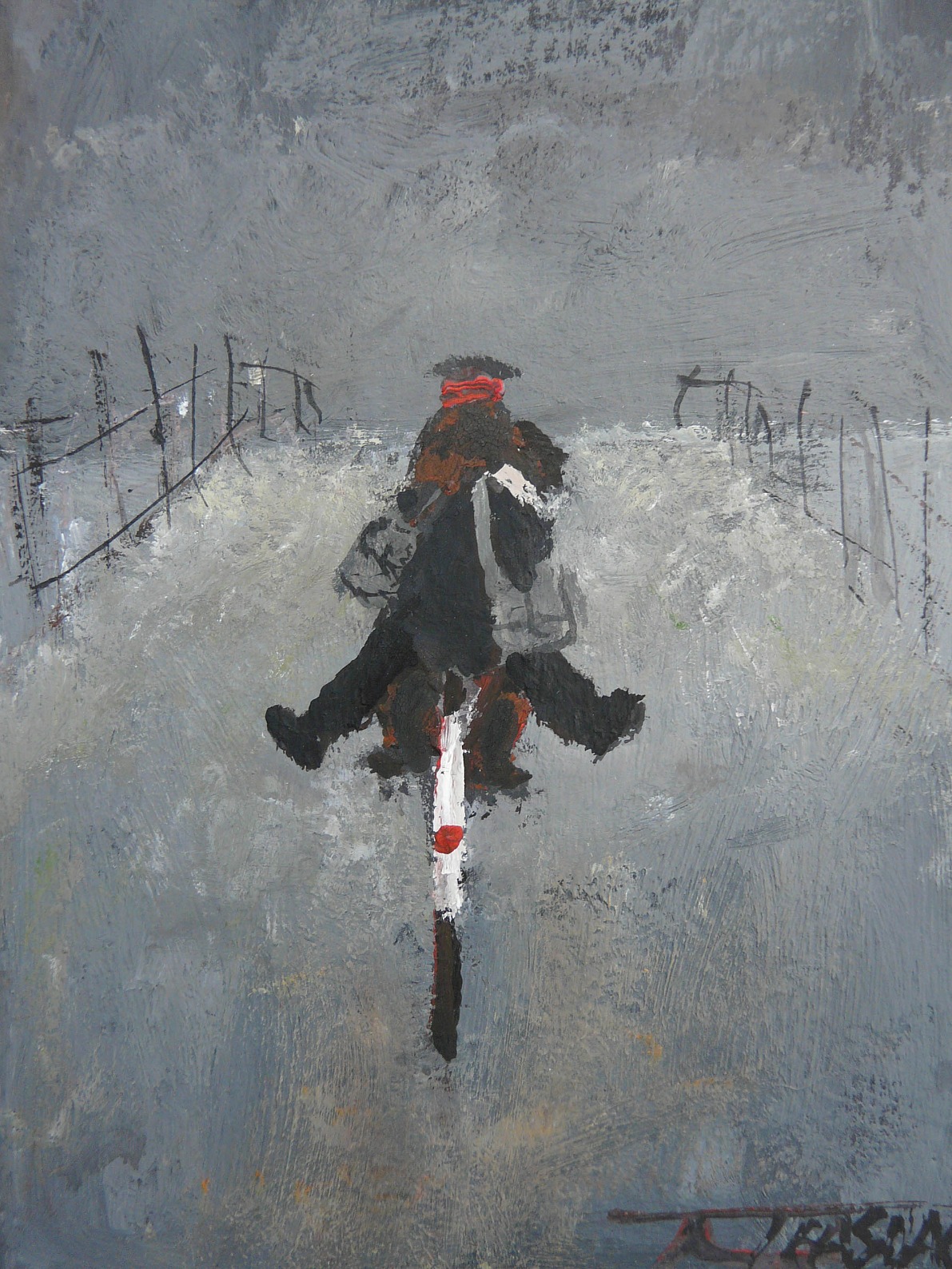 Free Ride by Malcolm Teasdale, Northern | Nostalgic | Snow | Bicycle