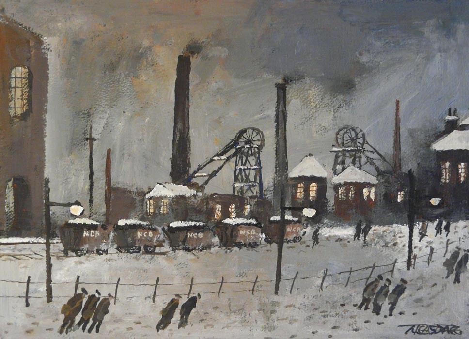 Coal Wagons by Malcolm Teasdale, Snow | Northern | Mining | Industrial