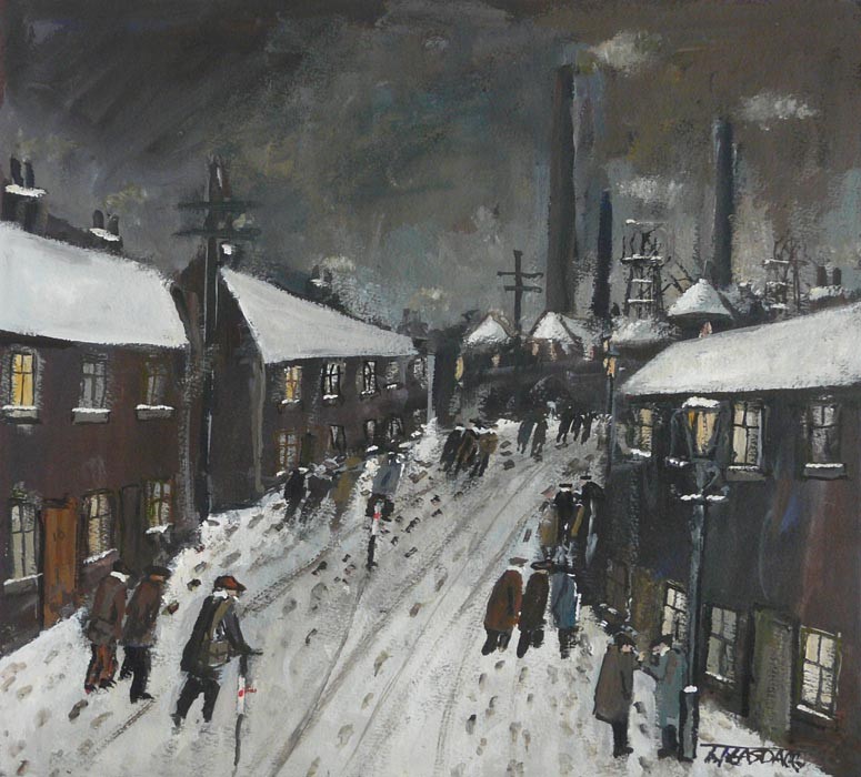 First Shift by Malcolm Teasdale, Northern | Lowry | Industrial | Snow | Mining