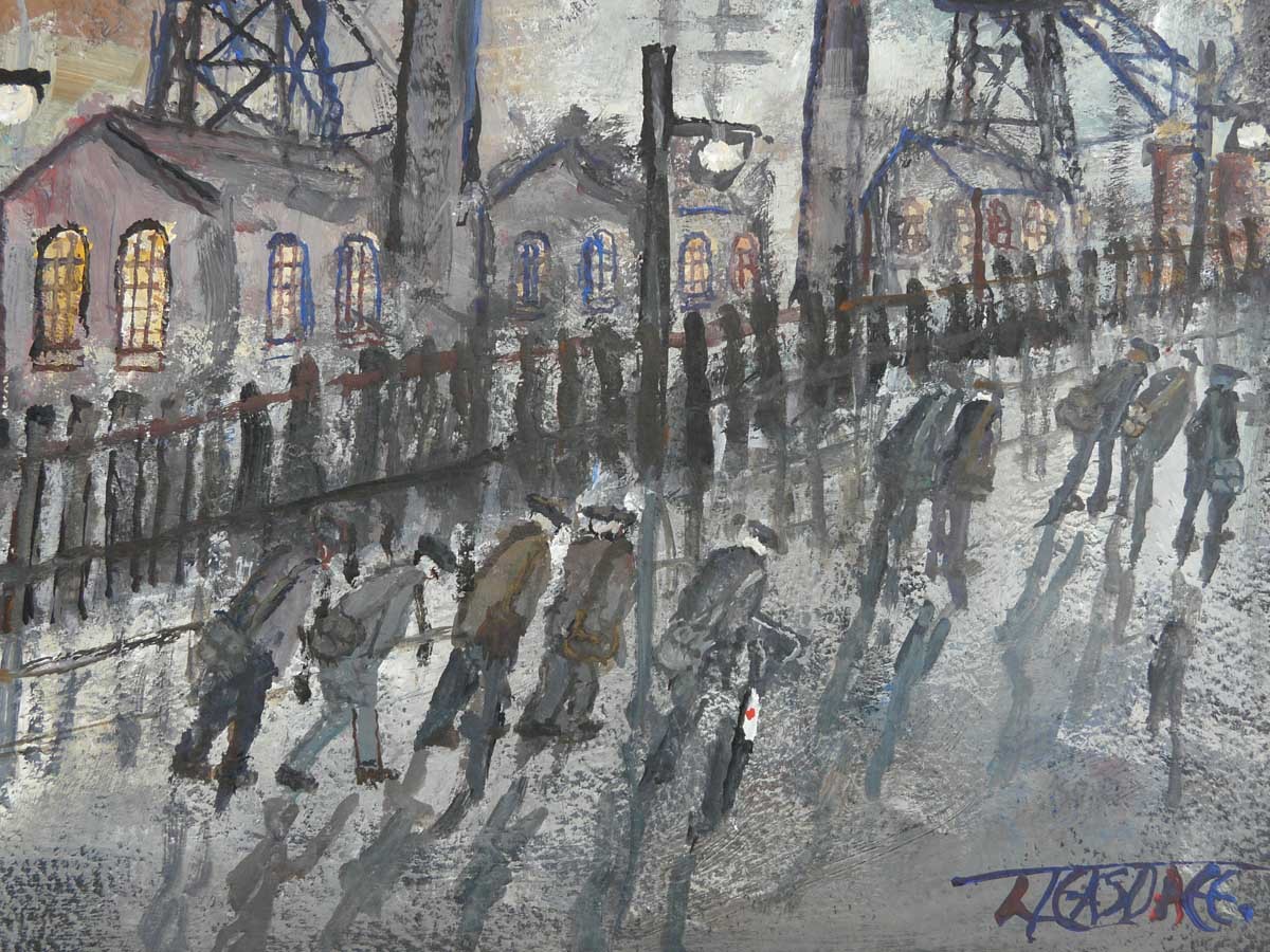 Evening Shadows by Malcolm Teasdale, Mining | Northern | Nostalgic | Bicycle