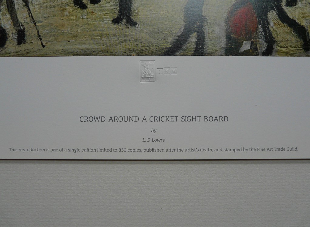 Crowd around a Cricket Sight Board by LS Lowry Crowd around a Cricket Sight Board by LS Lowry, Northern | Nostalgic | Lowry