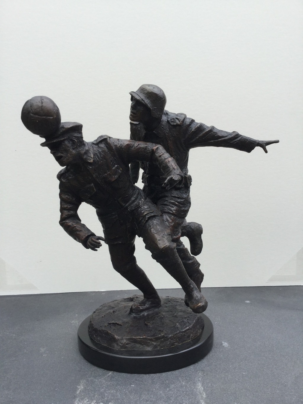 On Me 'Ed, Kamerad! by Bob Barker, Sculpture | war | Football | Nostalgic | Figurative