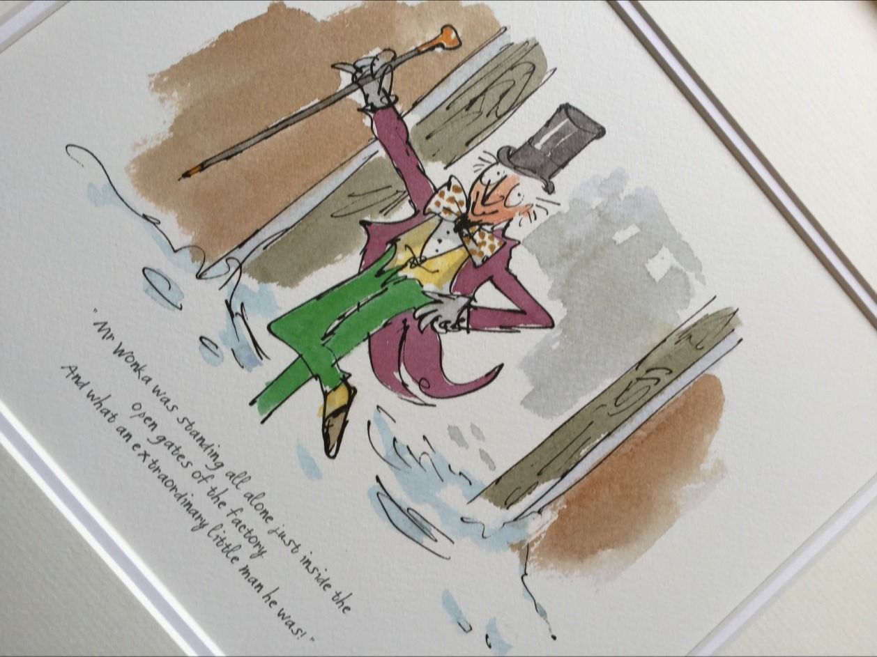 An extraordinary man he was by Quentin Blake, Children | Nostalgic | Illustrative | Willy | Wonka | Chocolate | Charlie | Factory