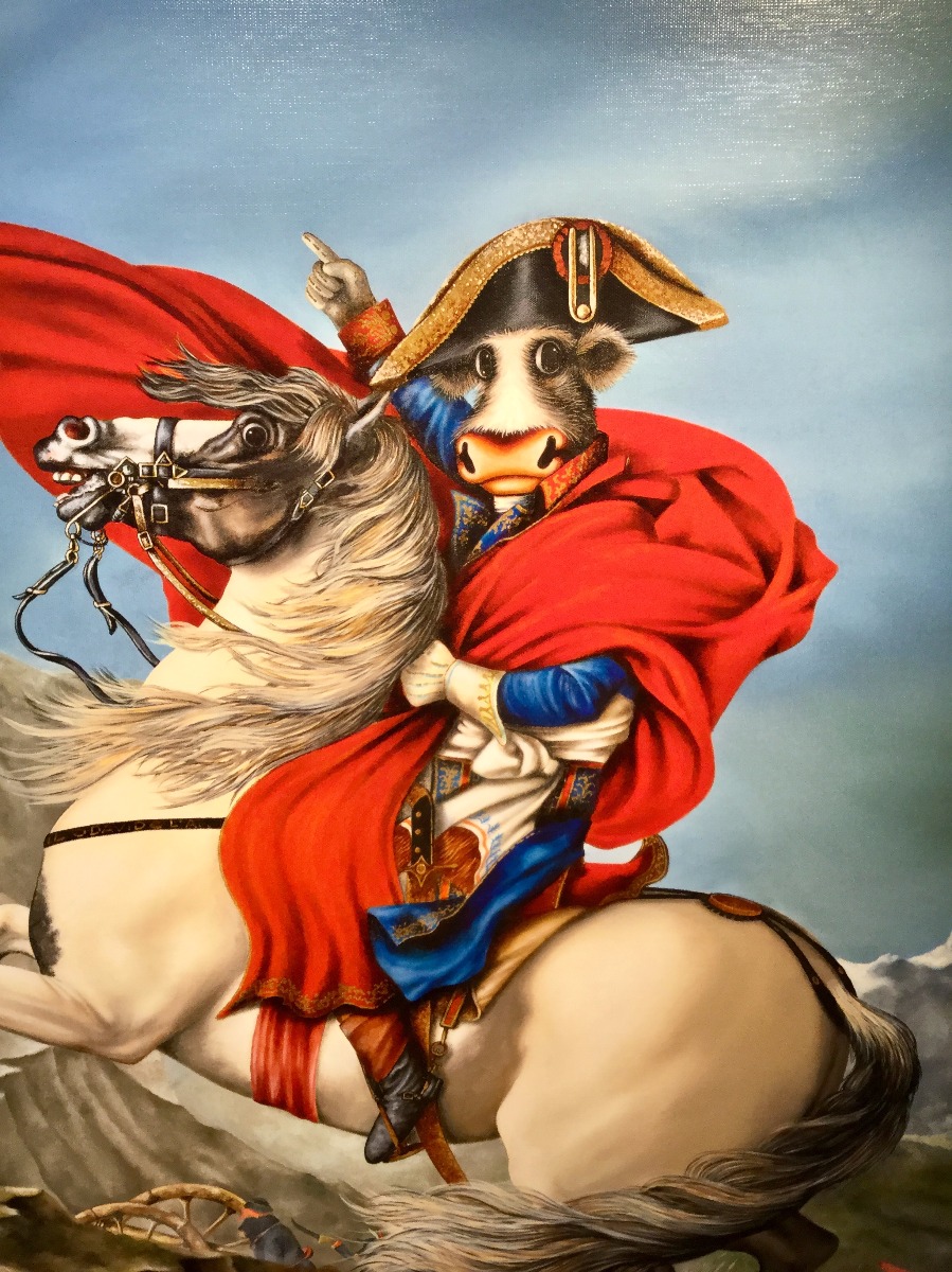 Napoleon T-Bonaparte by Caroline Shotton, Cow | Humour