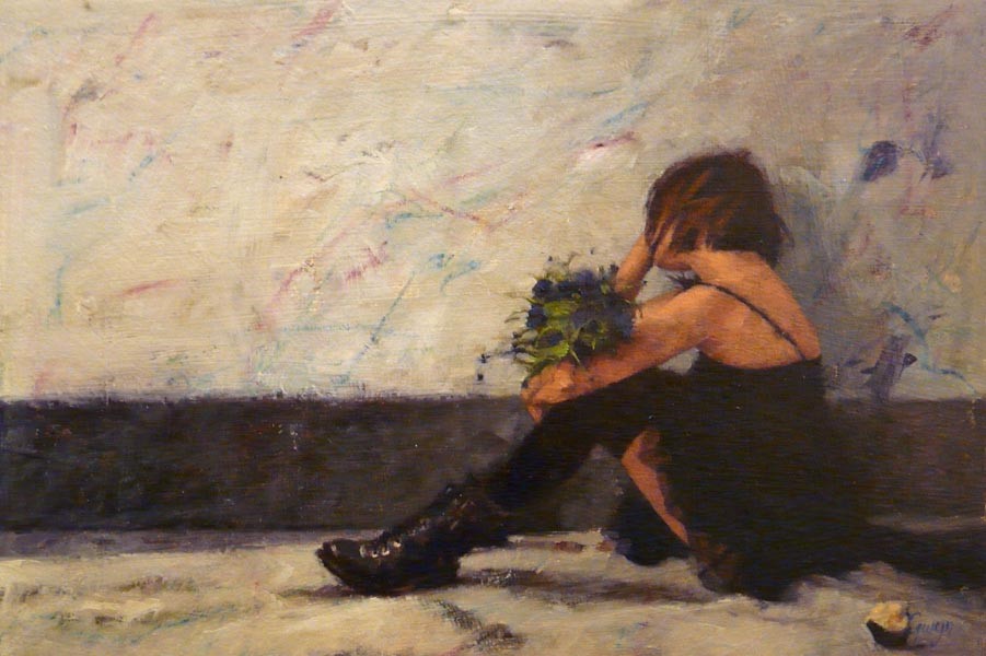 Jays Gift of Flowers by Gwyn Jones, Figurative