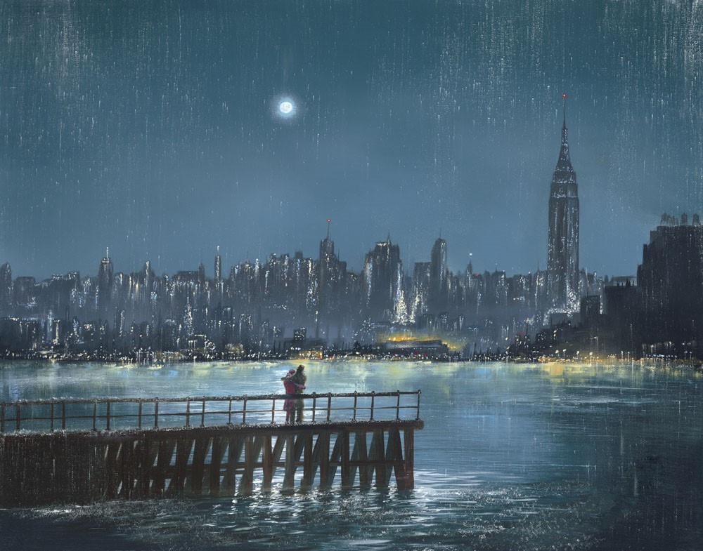 Blue Moon by Jeff Rowland, Romance | Couple | Dance | Figurative | Landscape | Sea