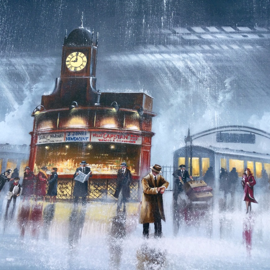 Waiting for You by Jeff Rowland, Nostalgic | Train | Transport | Couple | Love | Romance